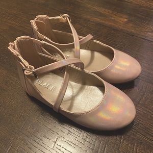 Children’s Place pink iridescent ballerina flats toddler girl 8